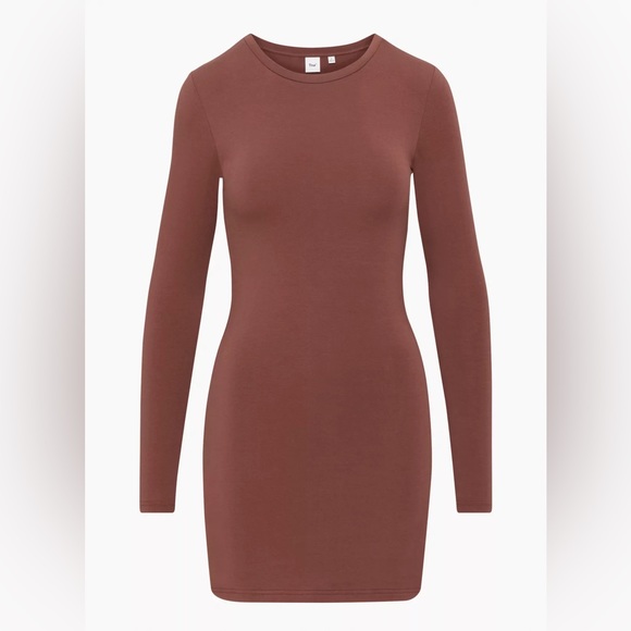 Aritzia TNA dark maroon chill Aimee dress size large l new - Picture 7 of 12
